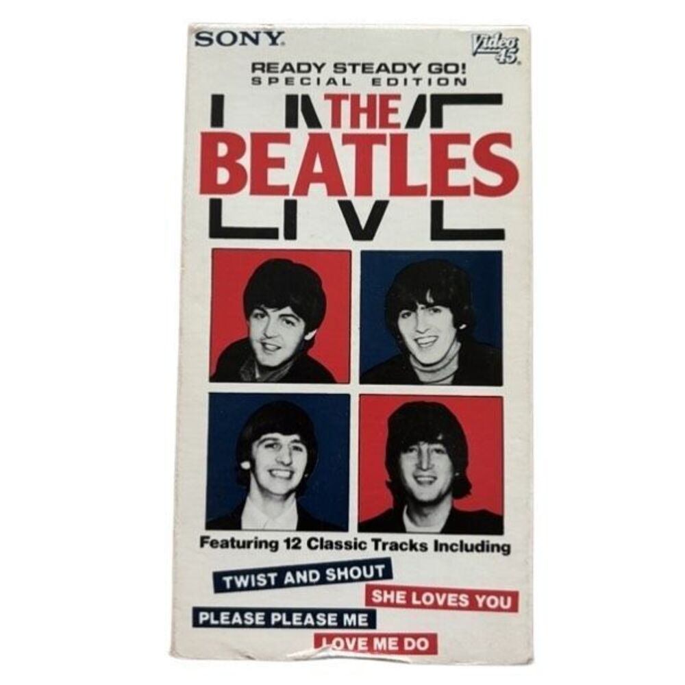 Vintage The Beatles Live VHS 1985 Ready Steady Go Special Edition Sony Video 45